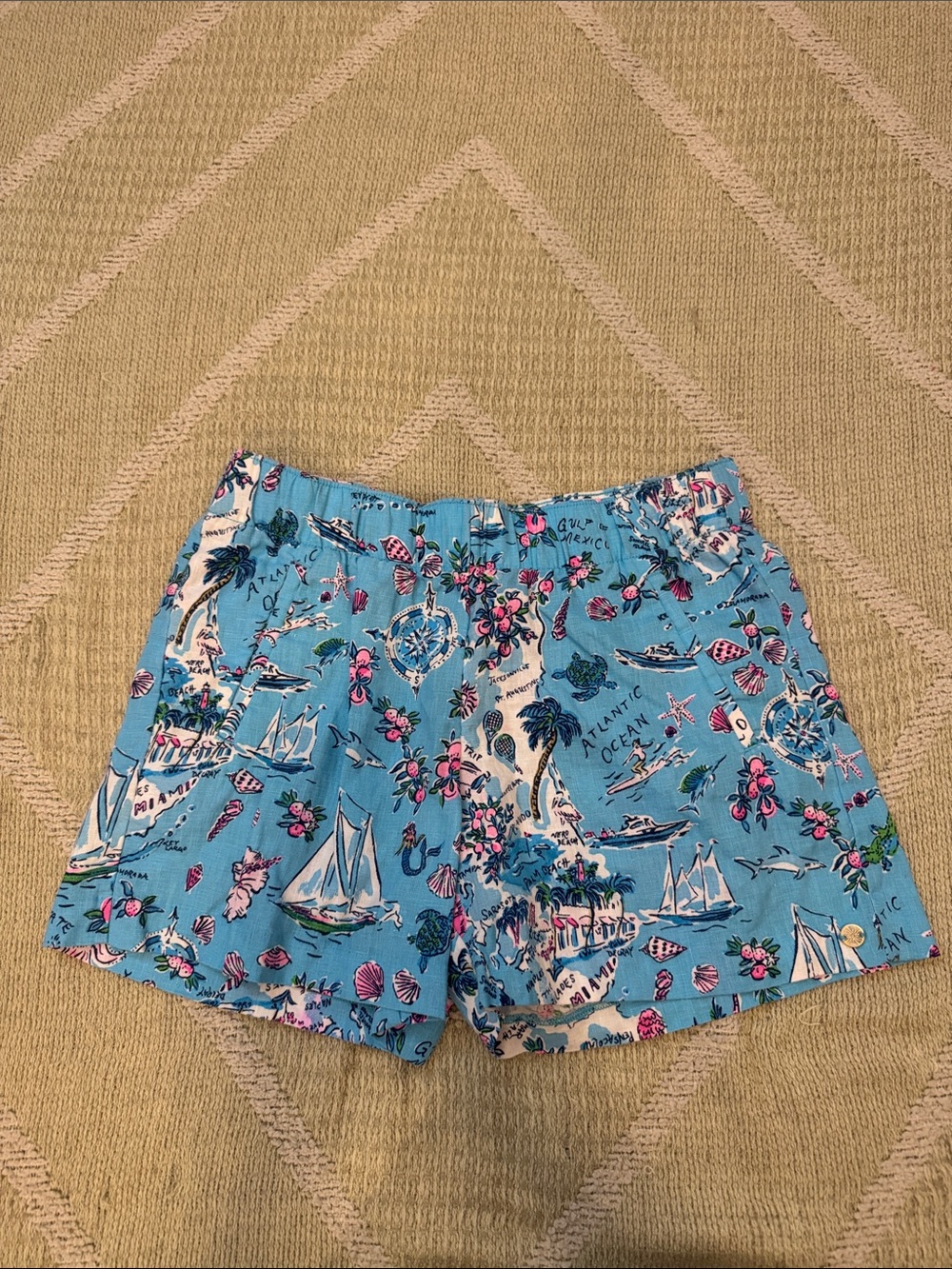 Lilly Pulitzer Light Blue Nautical Sailboat Print Shorts